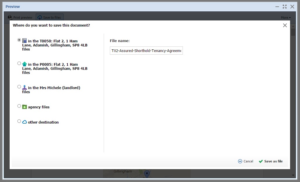 Images of files organised