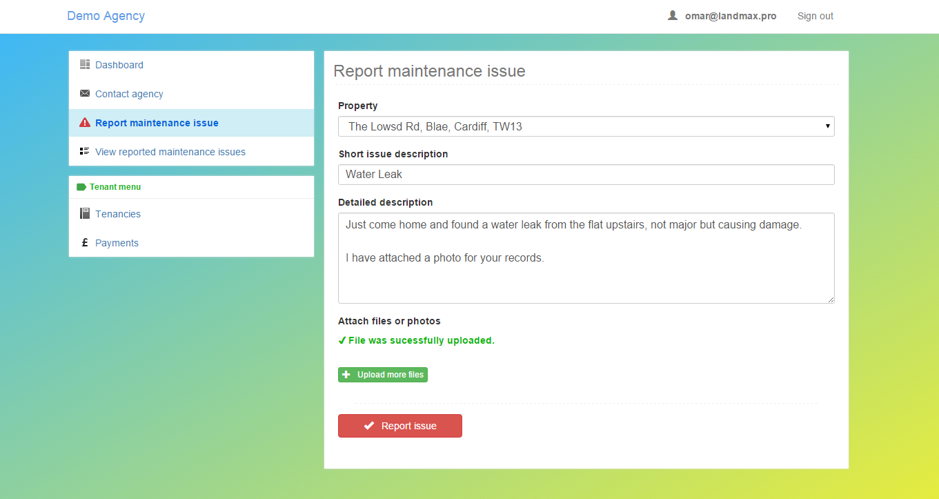 Image of maintenance details